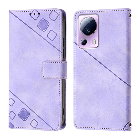 Funda de Cuero Cartera con Soporte Carcasa YB3 para Xiaomi Mi 12 Lite NE 5G Morado