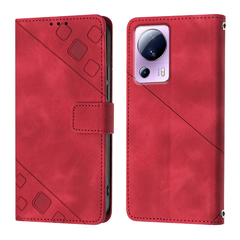 Funda de Cuero Cartera con Soporte Carcasa YB3 para Xiaomi Mi 12 Lite NE 5G Rojo