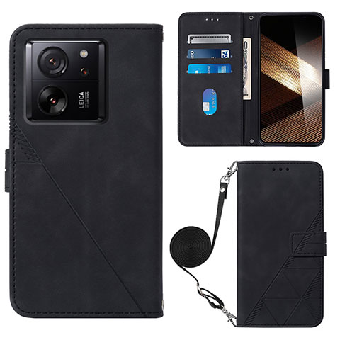 Funda de Cuero Cartera con Soporte Carcasa YB3 para Xiaomi Mi 13T 5G Negro