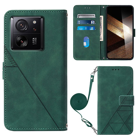 Funda de Cuero Cartera con Soporte Carcasa YB3 para Xiaomi Mi 13T 5G Verde