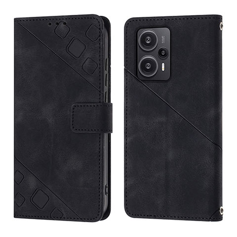 Funda de Cuero Cartera con Soporte Carcasa YB3 para Xiaomi Poco F5 5G Negro