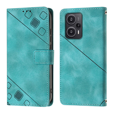 Funda de Cuero Cartera con Soporte Carcasa YB3 para Xiaomi Poco F5 5G Verde