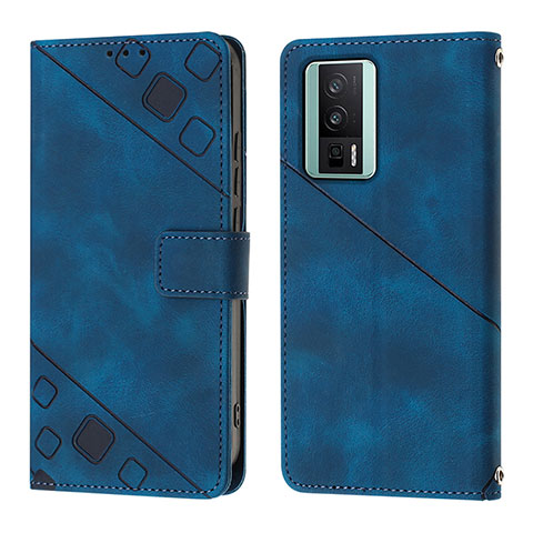 Funda de Cuero Cartera con Soporte Carcasa YB3 para Xiaomi Poco F5 Pro 5G Azul