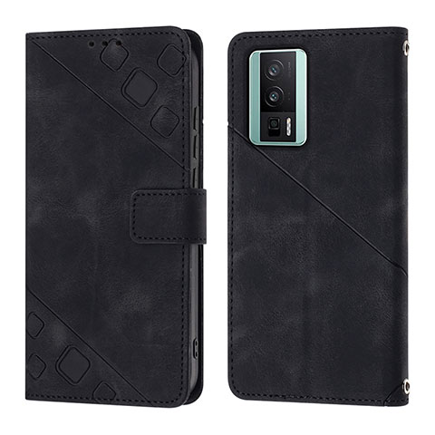 Funda de Cuero Cartera con Soporte Carcasa YB3 para Xiaomi Poco F5 Pro 5G Negro