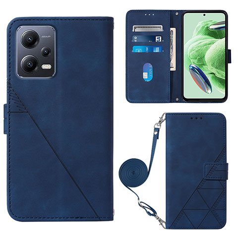 Funda de Cuero Cartera con Soporte Carcasa YB3 para Xiaomi Poco X5 5G Azul