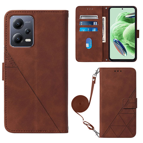 Funda de Cuero Cartera con Soporte Carcasa YB3 para Xiaomi Poco X5 5G Marron