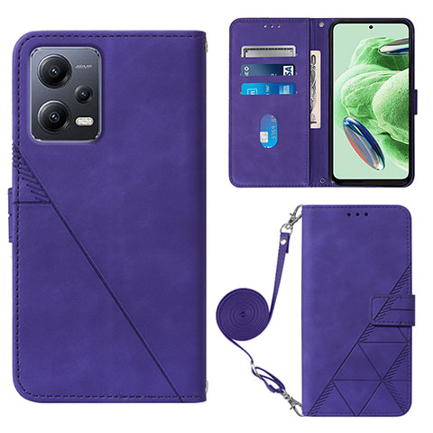 Funda de Cuero Cartera con Soporte Carcasa YB3 para Xiaomi Poco X5 5G Morado