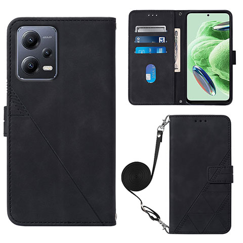 Funda de Cuero Cartera con Soporte Carcasa YB3 para Xiaomi Poco X5 5G Negro