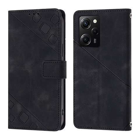 Funda de Cuero Cartera con Soporte Carcasa YB3 para Xiaomi Poco X5 Pro 5G Negro