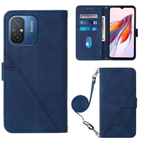 Funda de Cuero Cartera con Soporte Carcasa YB3 para Xiaomi Redmi 11A 4G Azul