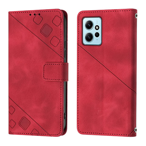 Funda de Cuero Cartera con Soporte Carcasa YB3 para Xiaomi Redmi Note 12 4G Rojo