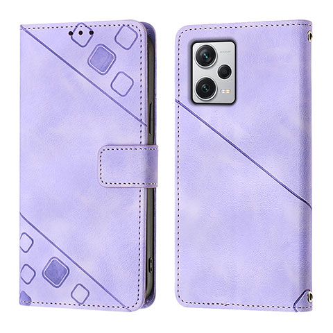 Funda de Cuero Cartera con Soporte Carcasa YB3 para Xiaomi Redmi Note 12 Explorer Morado