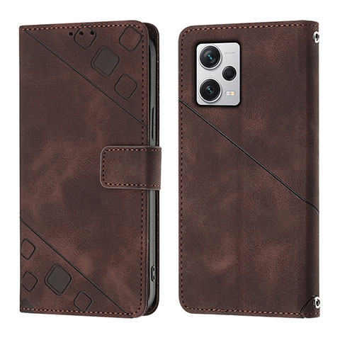 Funda de Cuero Cartera con Soporte Carcasa YB3 para Xiaomi Redmi Note 12 Pro+ Plus 5G Marron