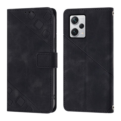 Funda de Cuero Cartera con Soporte Carcasa YB3 para Xiaomi Redmi Note 12 Pro+ Plus 5G Negro