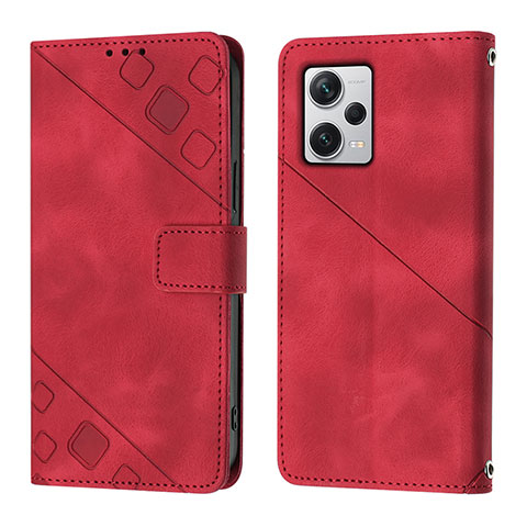 Funda de Cuero Cartera con Soporte Carcasa YB3 para Xiaomi Redmi Note 12 Pro+ Plus 5G Rojo