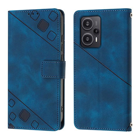 Funda de Cuero Cartera con Soporte Carcasa YB3 para Xiaomi Redmi Note 12 Turbo 5G Azul