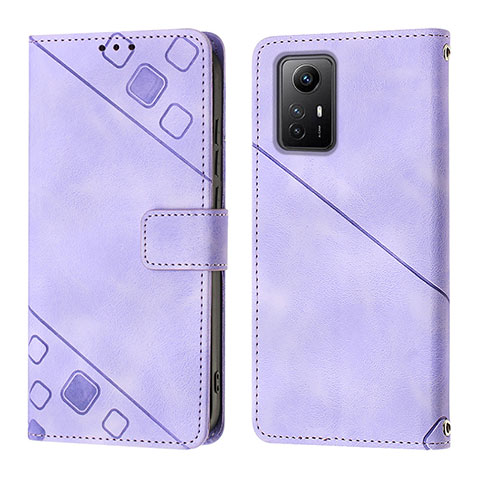 Funda de Cuero Cartera con Soporte Carcasa YB3 para Xiaomi Redmi Note 12S Morado