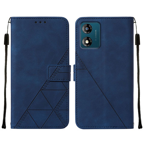 Funda de Cuero Cartera con Soporte Carcasa YB4 para Motorola Moto E13 Azul