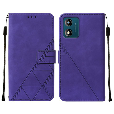 Funda de Cuero Cartera con Soporte Carcasa YB4 para Motorola Moto E13 Morado