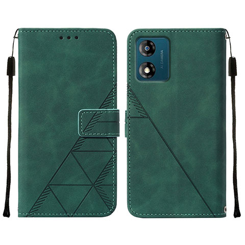 Funda de Cuero Cartera con Soporte Carcasa YB4 para Motorola Moto E13 Verde