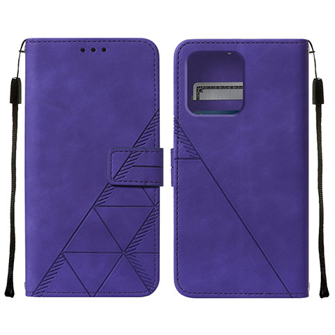 Funda de Cuero Cartera con Soporte Carcasa YB4 para Motorola Moto Edge Plus (2023) 5G Morado