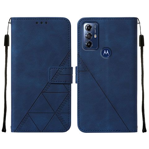 Funda de Cuero Cartera con Soporte Carcasa YB4 para Motorola Moto G Play (2023) Azul