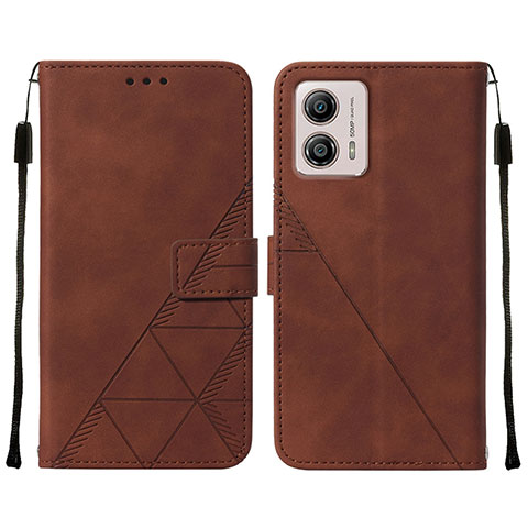 Funda de Cuero Cartera con Soporte Carcasa YB4 para Motorola Moto G53 5G Marron