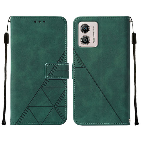 Funda de Cuero Cartera con Soporte Carcasa YB4 para Motorola Moto G53 5G Verde