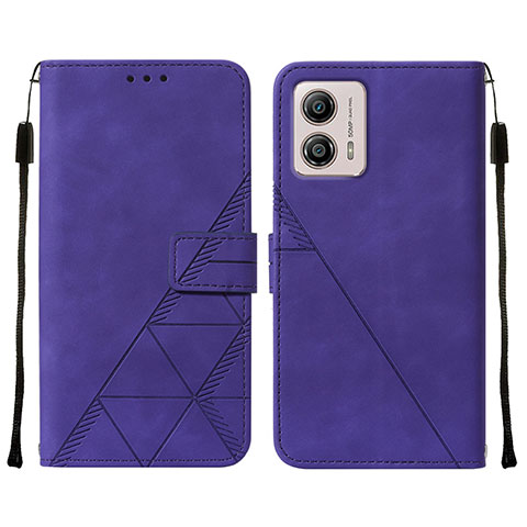 Funda de Cuero Cartera con Soporte Carcasa YB4 para Motorola Moto G53j 5G Morado