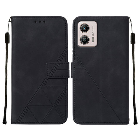 Funda de Cuero Cartera con Soporte Carcasa YB4 para Motorola Moto G53j 5G Negro