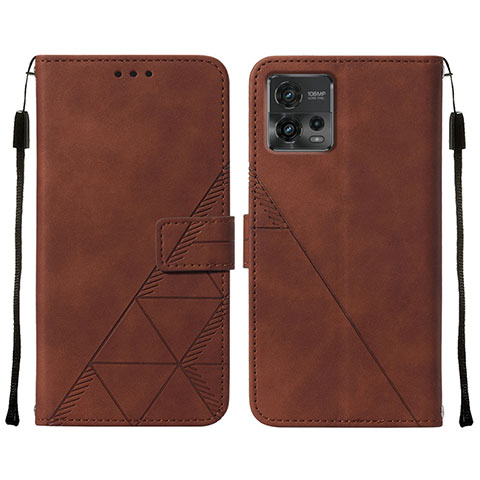 Funda de Cuero Cartera con Soporte Carcasa YB4 para Motorola Moto G72 Marron