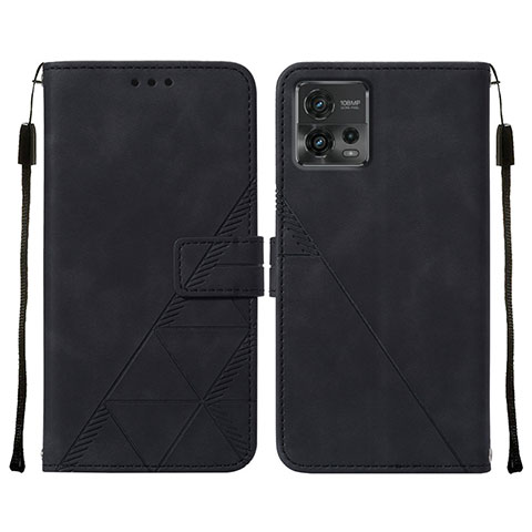 Funda de Cuero Cartera con Soporte Carcasa YB4 para Motorola Moto G72 Negro