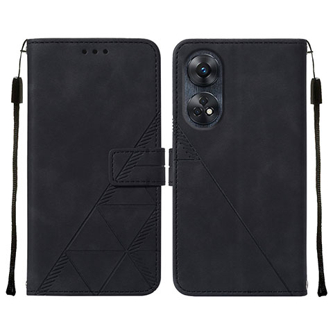 Funda de Cuero Cartera con Soporte Carcasa YB4 para Oppo Reno8 T 4G Negro