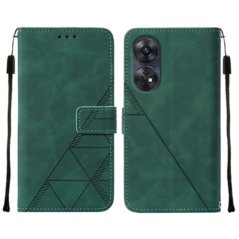 Funda de Cuero Cartera con Soporte Carcasa YB4 para Oppo Reno8 T 4G Verde