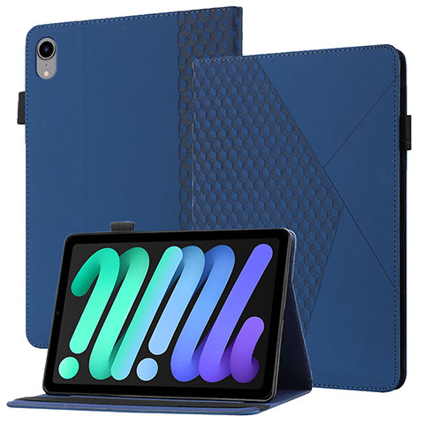 Funda de Cuero Cartera con Soporte Carcasa YX1 para Apple iPad Mini 6 Azul