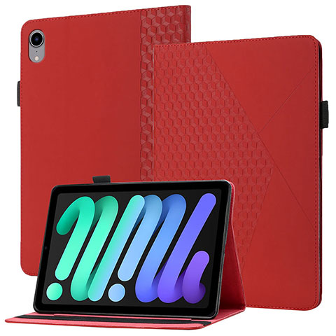 Funda de Cuero Cartera con Soporte Carcasa YX1 para Apple iPad Mini 6 Rojo