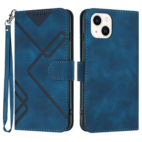 Funda de Cuero Cartera con Soporte Carcasa YX1 para Apple iPhone 13 Azul