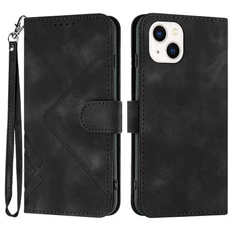 Funda de Cuero Cartera con Soporte Carcasa YX1 para Apple iPhone 13 Negro