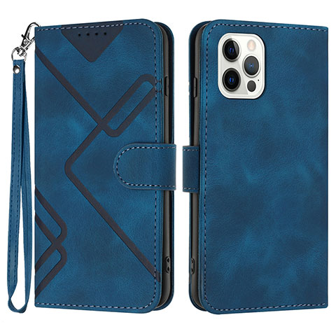 Funda de Cuero Cartera con Soporte Carcasa YX1 para Apple iPhone 13 Pro Max Azul