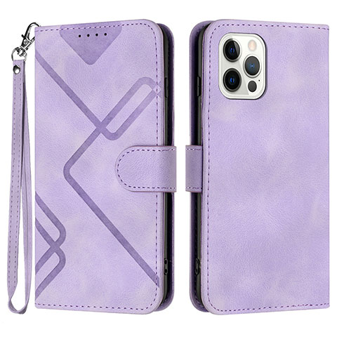 Funda de Cuero Cartera con Soporte Carcasa YX1 para Apple iPhone 13 Pro Max Purpura Claro