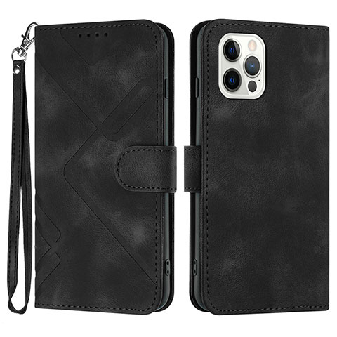 Funda de Cuero Cartera con Soporte Carcasa YX1 para Apple iPhone 13 Pro Negro