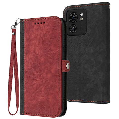 Funda de Cuero Cartera con Soporte Carcasa YX1 para Motorola Moto Edge (2023) 5G Rojo