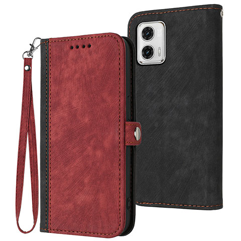 Funda de Cuero Cartera con Soporte Carcasa YX1 para Motorola Moto G 5G (2023) Rojo