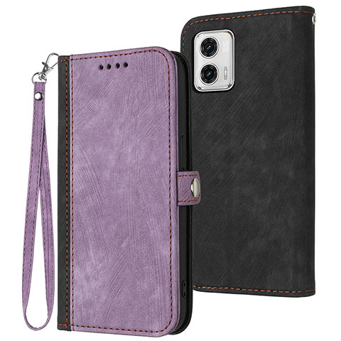 Funda de Cuero Cartera con Soporte Carcasa YX1 para Motorola Moto G53j 5G Morado