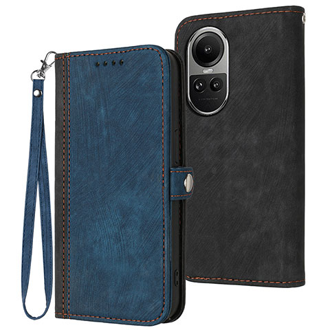 Funda de Cuero Cartera con Soporte Carcasa YX1 para Oppo Reno10 5G Azul