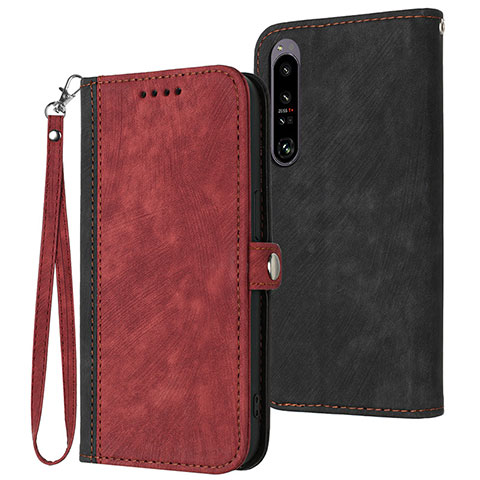 Funda de Cuero Cartera con Soporte Carcasa YX1 para Sony Xperia 1 IV Rojo