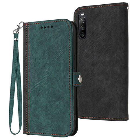 Funda de Cuero Cartera con Soporte Carcasa YX1 para Sony Xperia 10 IV Verde