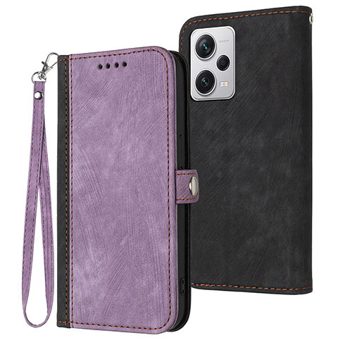 Funda de Cuero Cartera con Soporte Carcasa YX1 para Xiaomi Redmi Note 12 Pro 5G Morado