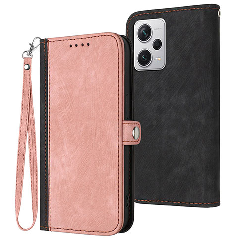 Funda de Cuero Cartera con Soporte Carcasa YX1 para Xiaomi Redmi Note 12 Pro 5G Oro Rosa