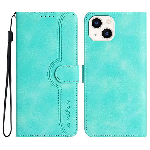 Funda de Cuero Cartera con Soporte Carcasa YX2 para Apple iPhone 14 Plus Verde